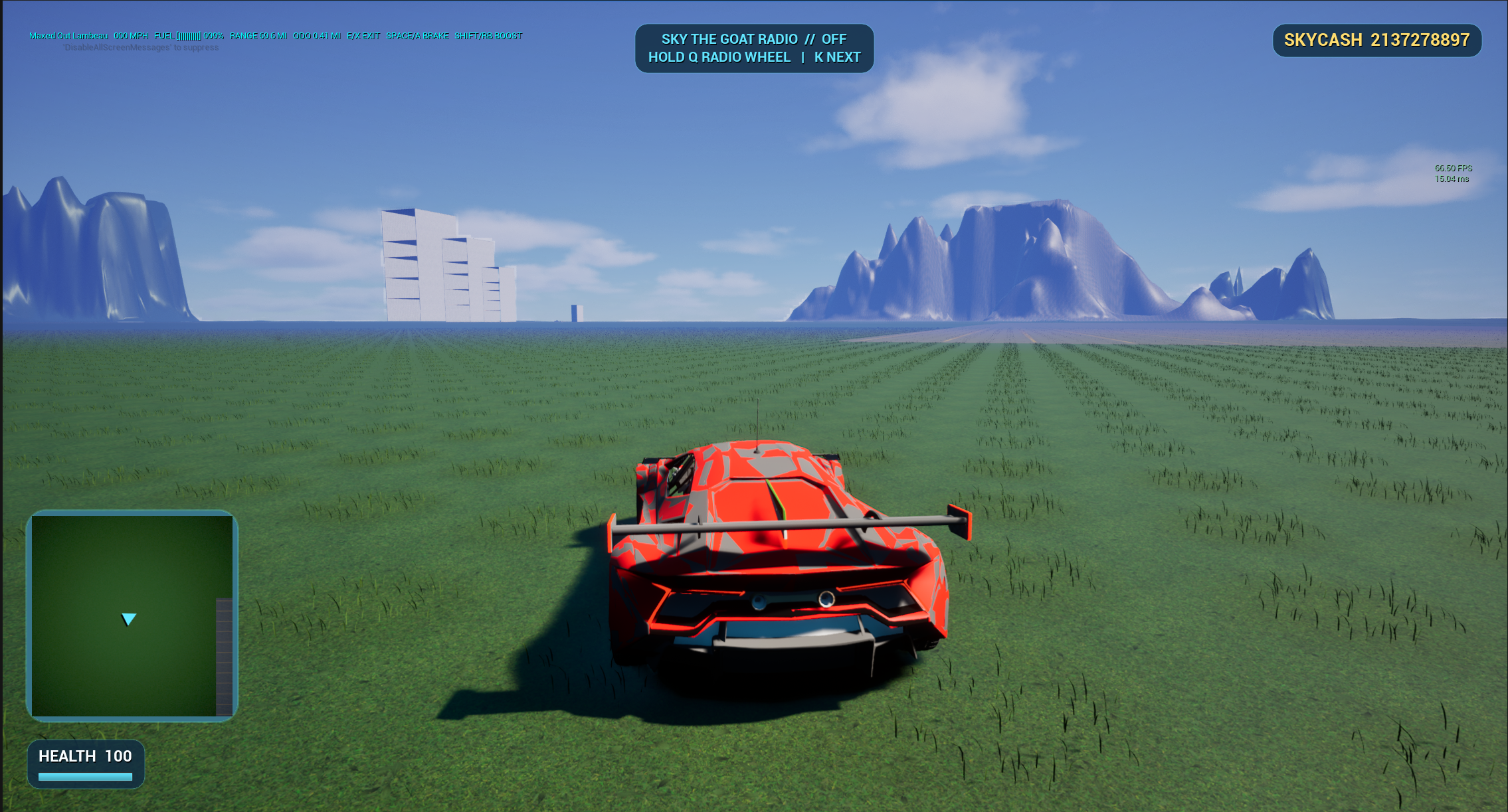 Driving the red Maxed Out Lambeau across the island